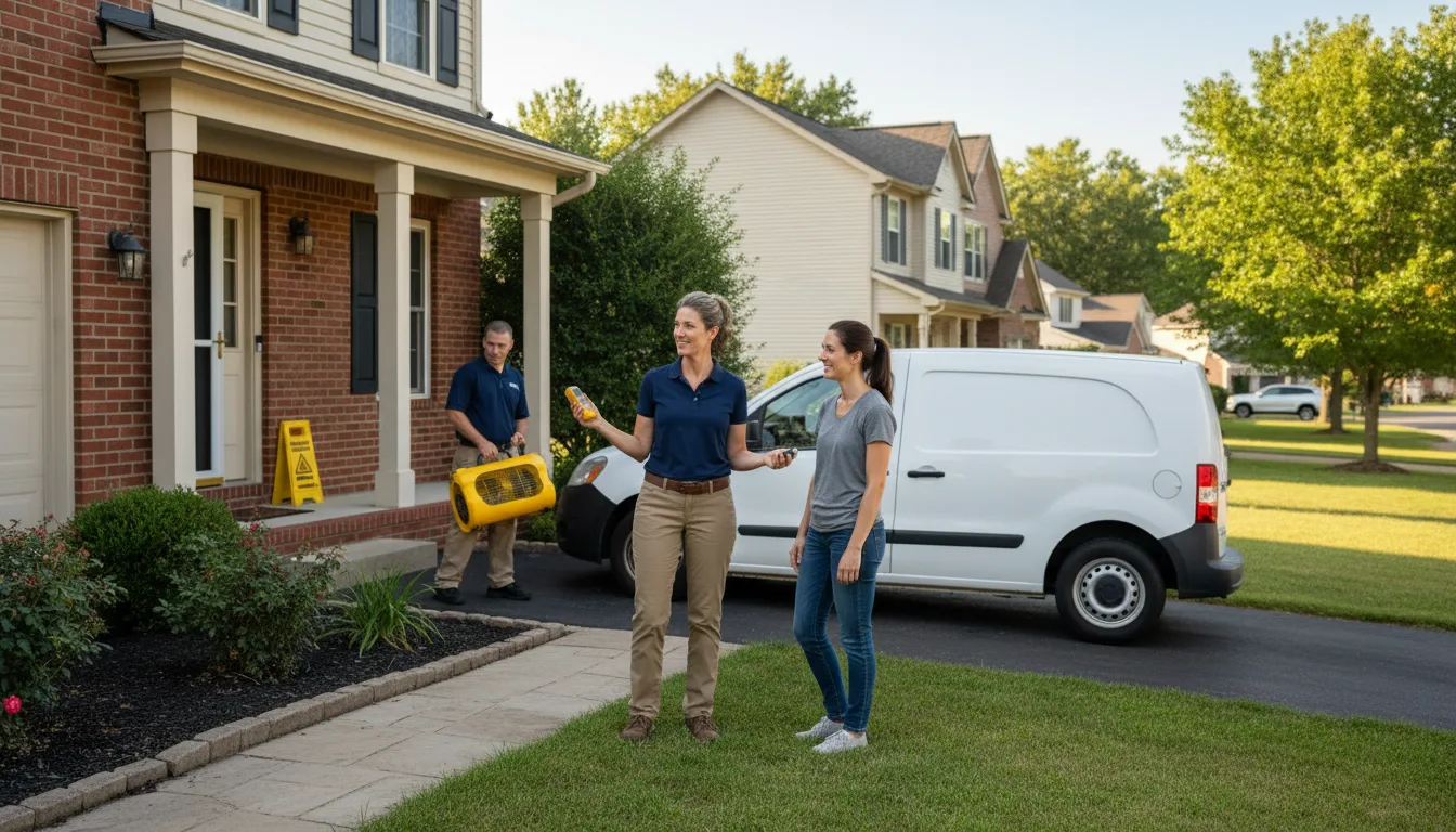 Residential water damage restoration in Means, KY
